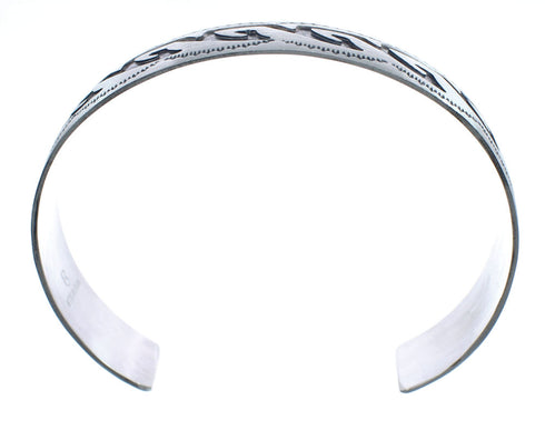 Native American Navajo Sterling Silver Water Wave Cuff Bracelet JX123803